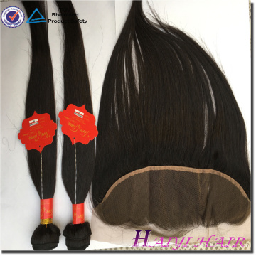 Estilo reto do cabelo indiano do Virgin 13 * 6 partes frontais do laço com pacote